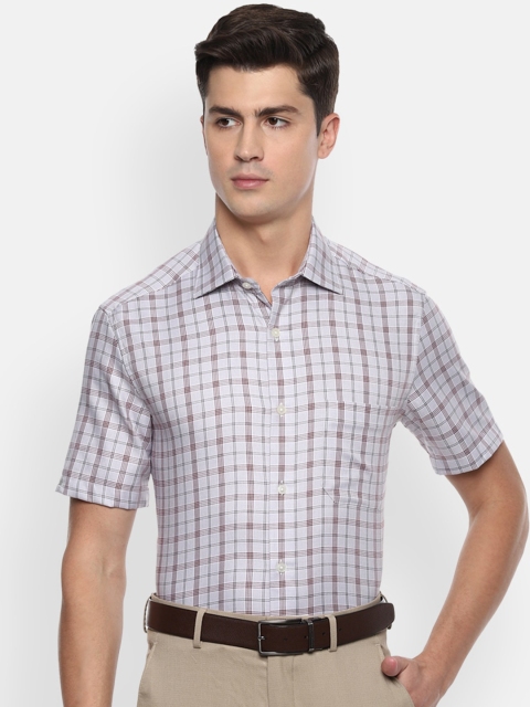 

Louis Philippe Men Grey Checked Casual Shirt