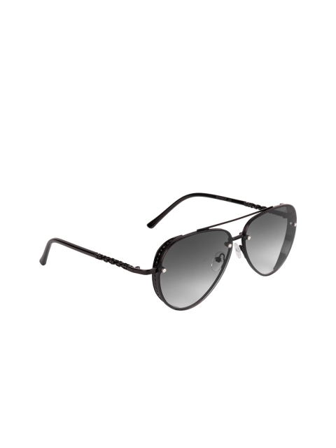 Voyage Women Black Lens Aviator Sunglasses with UV Protected Lens KS8125MG2924C