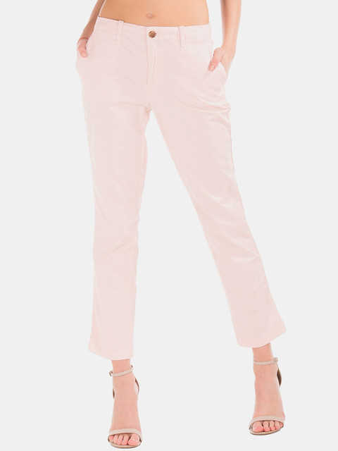 

GAP Women Pink Solid Chinos Trousers