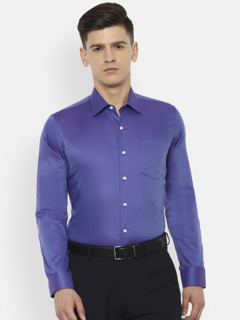 

Van Heusen Men Purple Pure Cotton Solid Slim Fit Formal Shirt