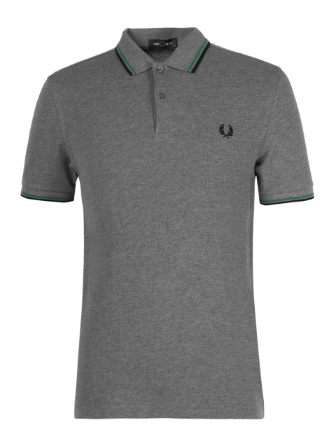 

Fred Perry Men Grey Polo Collar Applique T-shirt