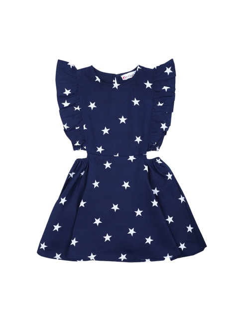 

First Kick Navy Blue Crepe Dress