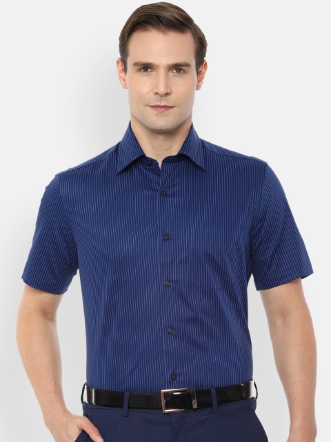 

Louis Philippe Men Navy Blue Striped Casual Shirt