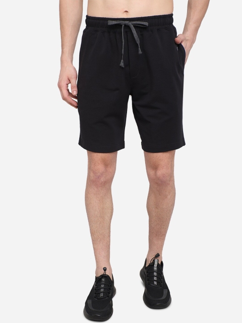

JADE BLUE Men Black Mid-Rise Regular Shorts