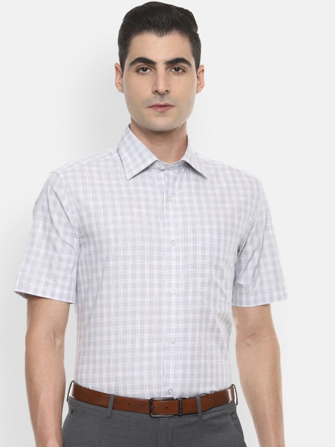 

Louis Philippe Men Grey & White Checked Casual Shirt