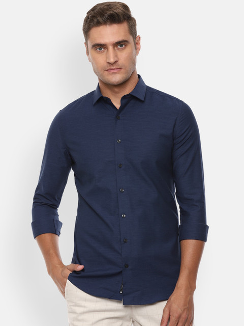 

Louis Philippe Men Navy Blue Slim Fit Casual Shirt