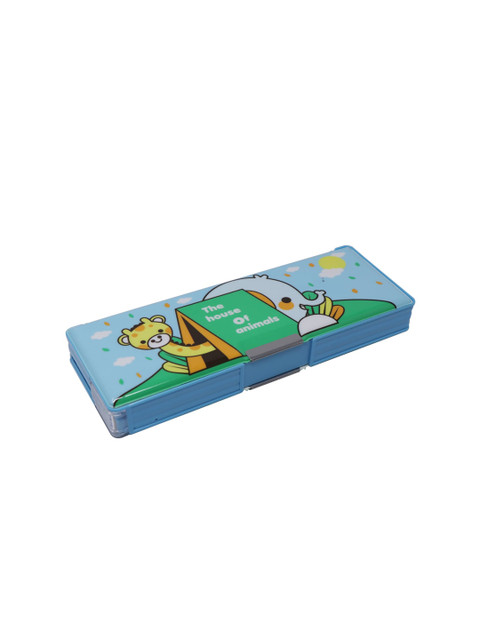 

QIPS Kids Blue & Green Printed Magnetic Pencil Case