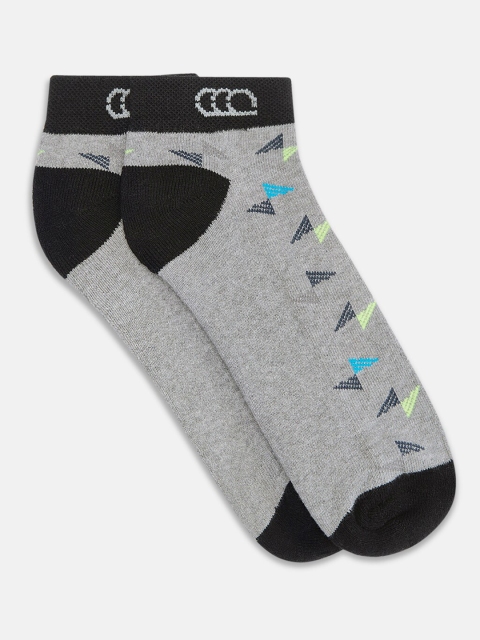 

Ajile by Pantaloons Men Grey & Black Patterned Ankle-Length Socks