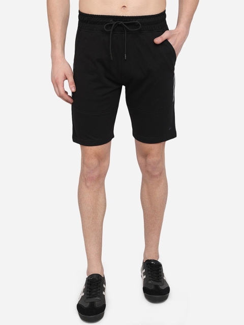 

JADE BLUE Men Black Slim Fit Mid-Rise Regular Shorts