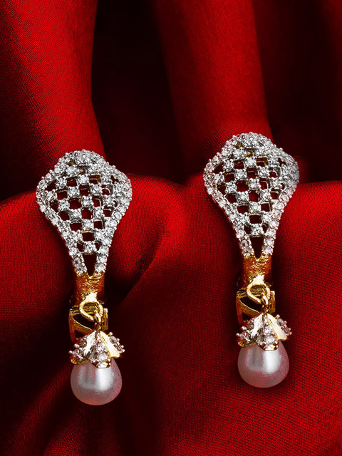 

aadita Gold Contemporary Drop Earrings