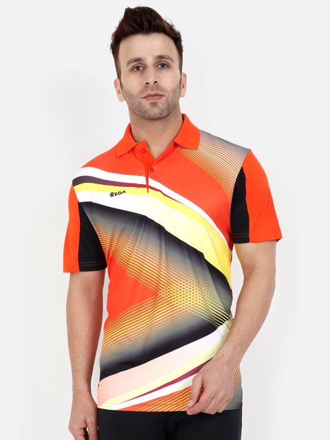 

VEGA Men Multi Striped Dri-Fit Polo Collar Slim Fit T-shirt