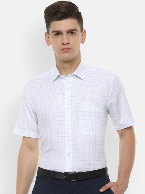 

Louis Philippe Men White Slim Fit Checked Casual Shirt