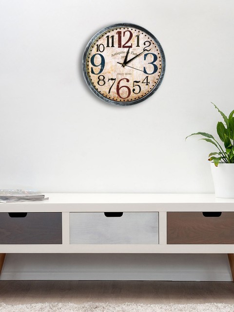 

Story@home Beige & Brown Printed Vintage 30.4 cm Analogue Wall Clock