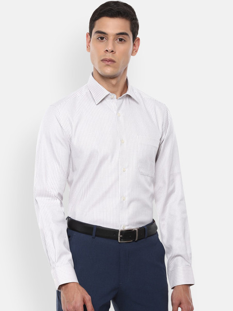 

Louis Philippe Men Grey Slim Fit Micro Checks Striped Casual Shirt