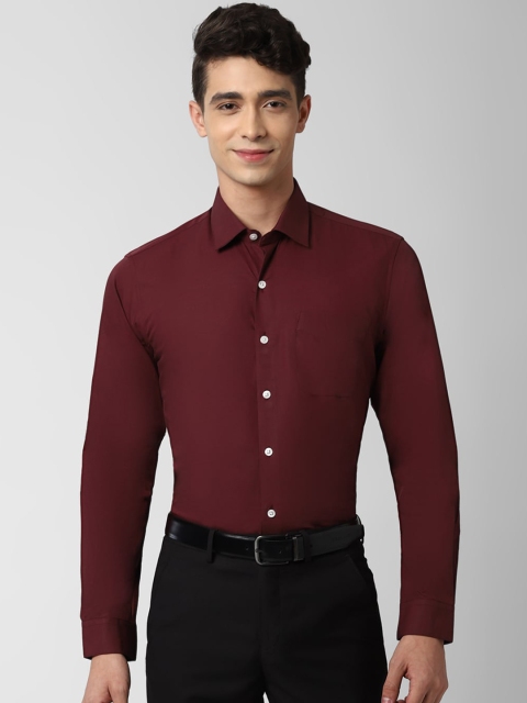 

Peter England Elite Men Maroon Solid Casual Shirt