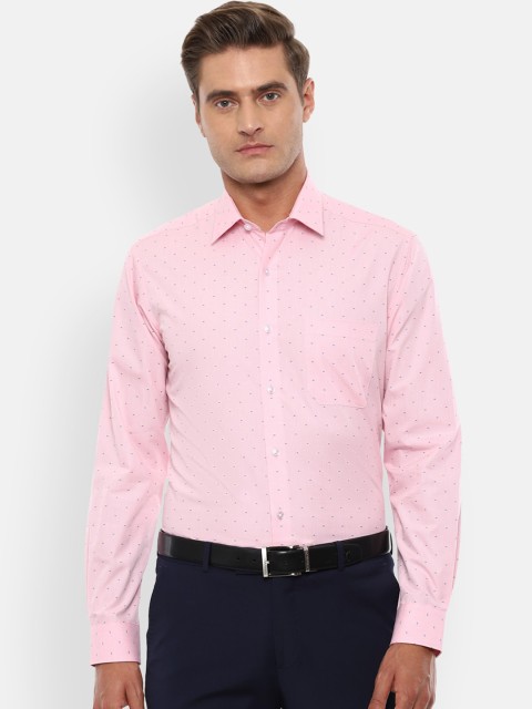 

Louis Philippe Men Pink Slim Fit Micro Checks Checked Cotton Casual Shirt