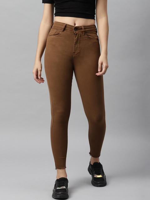 

Code 61 Women Brown Skinny Fit High-Rise Stretchable Jeans