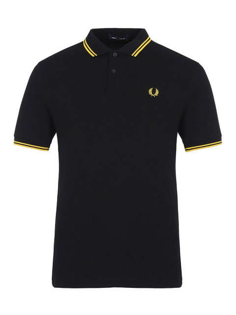 

Fred Perry Men Black Polo Collar T-shirt