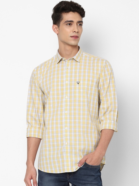 

Allen Solly Men Yellow Slim Fit Checked Casual Shirt