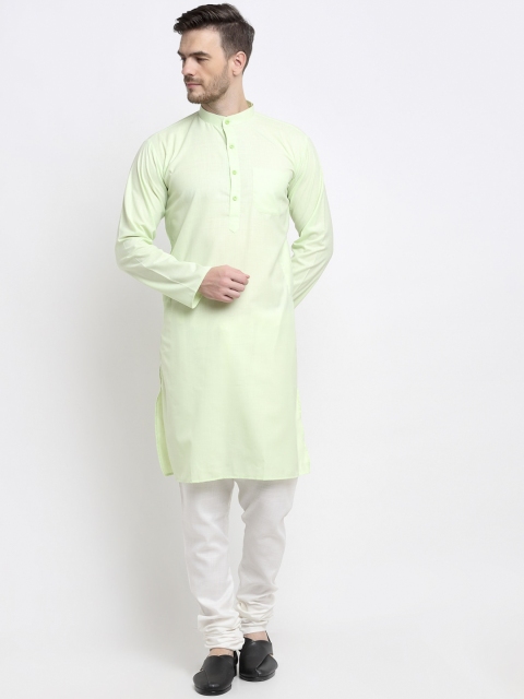 

Benstoke Men Green & White Kurta with Churidar