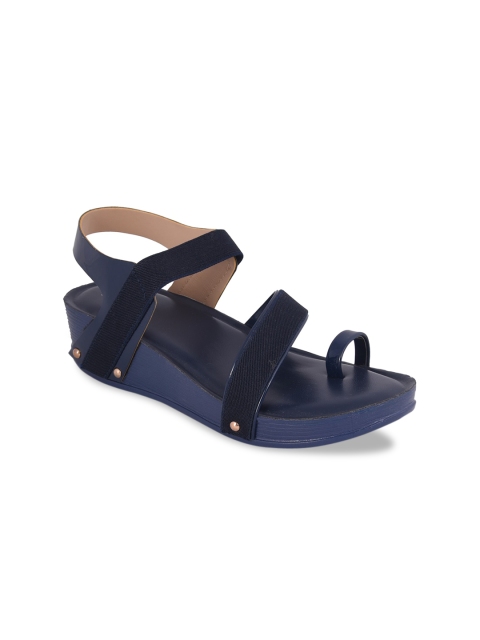 

Stelatoes Women Navy Blue Colourblocked Wedge Sandals
