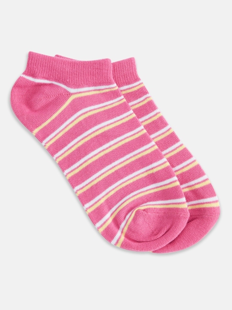 

Honey by Pantaloons Women Pink Striped Ankle-Length Socks