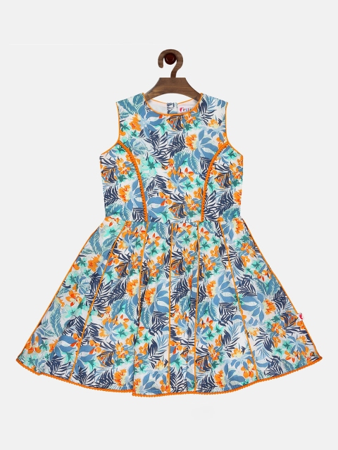

First Kick Girls Multi-colored Tropical Dress