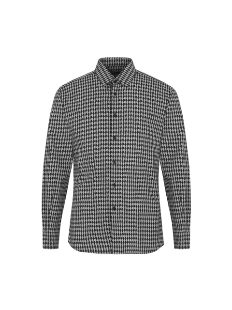 

LAGERFELD Men Grey Checked Casual Shirt