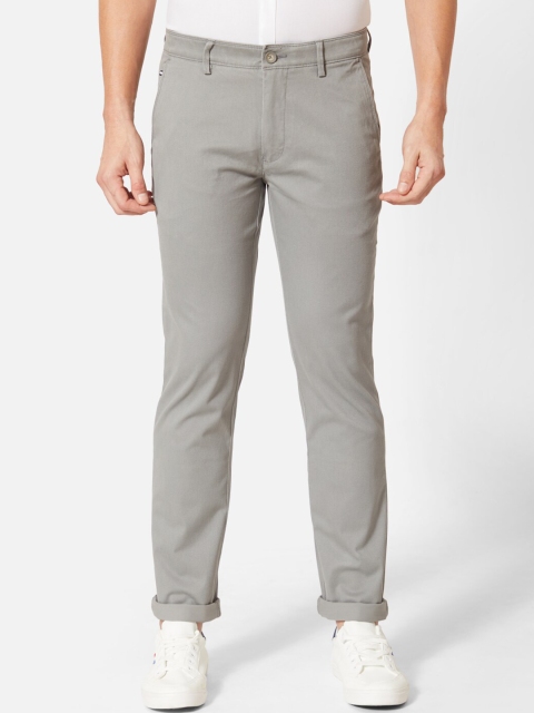 

J Hampstead Men Grey Slim Fit Regular Trousers