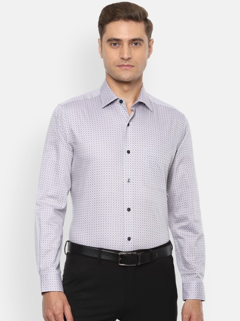 

Louis Philippe Plus Size Men Grey Slim Fit Printed Casual Shirt