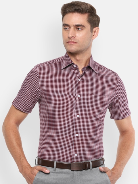 

Louis Philippe Men Maroon Checked Formal Shirt
