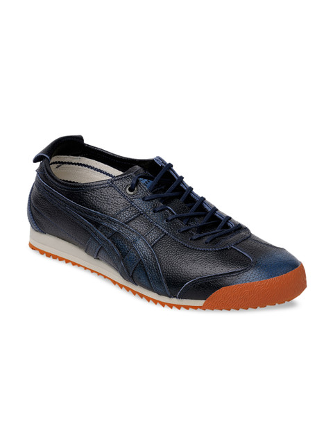 

Onitsuka Tiger Unisex Navy Blue Textured Leather Sneakers