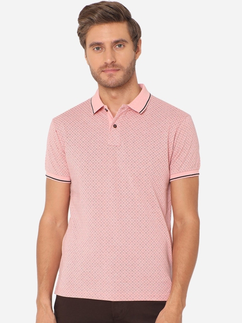 

Greenfibre Men Pink Polo Collar Slim Fit T-shirt