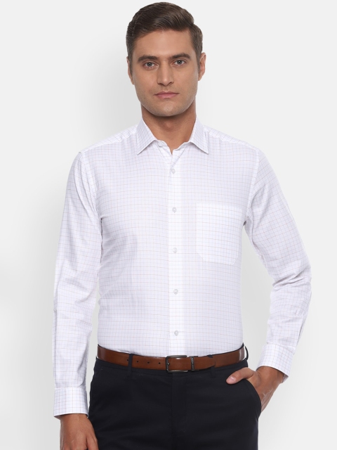 

Louis Philippe Men White Slim Fit Checked Casual Shirt