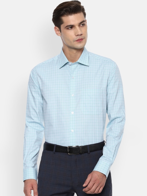 

Louis Philippe Men Blue Slim Fit Checked Casual Shirt