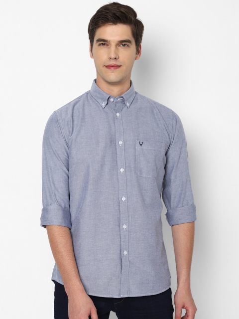 

Allen Solly Men Grey Slim Fit Pure Cotton Casual Shirt