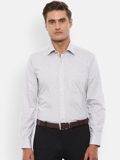 

Louis Philippe Men Grey Slim Fit Checked Casual Shirt