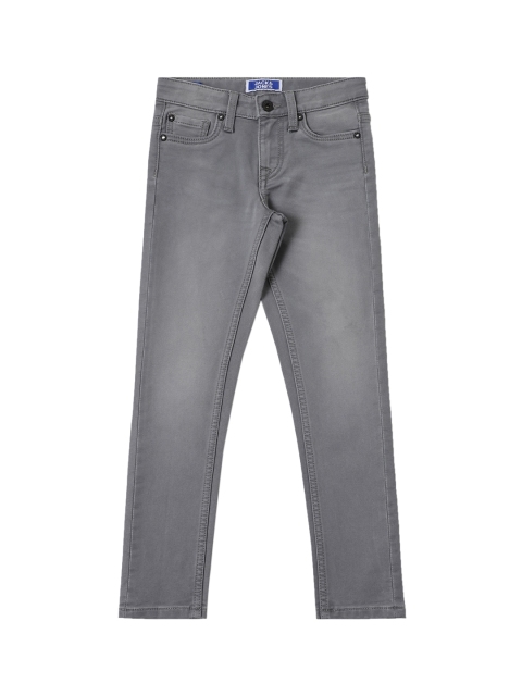 

Jack & Jones Boys Grey Skinny Fit Mid Rise Light Fade Jeans