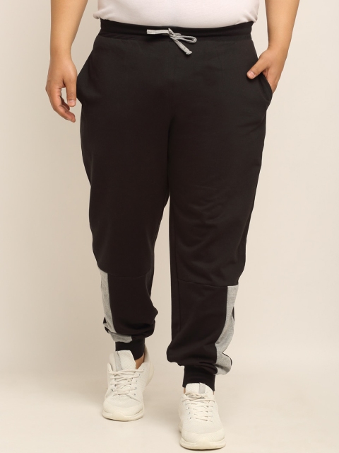 

Rodzen Men Black & Grey Solid Slim-Fit Cotton Joggers