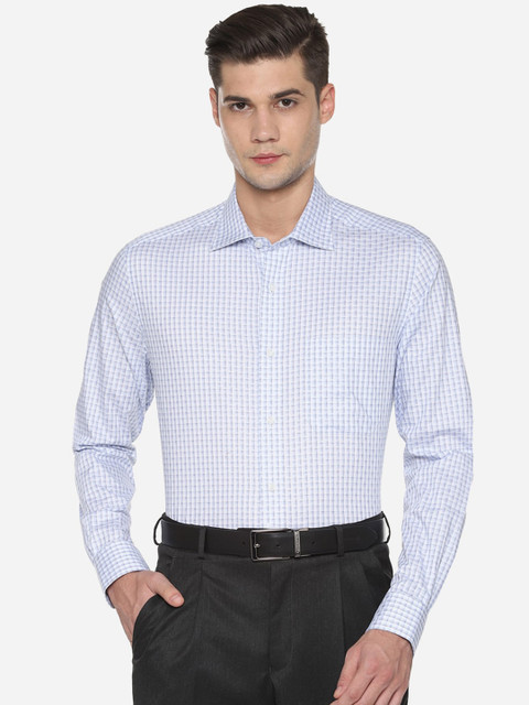 

Louis Philippe Men Blue Checked Formal Shirt
