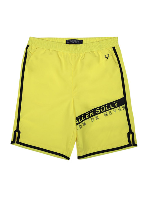

Allen Solly Junior Boys Yellow Mid-Rise Regular Shorts with Brand Logo Detail