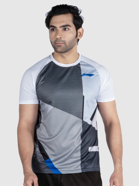 

Li-Ning Men Grey Printed Trooper Badminton T-shirt