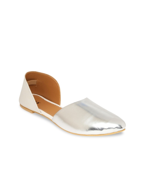 

STALK Women Silver Colourblocked Ballerinas Flats