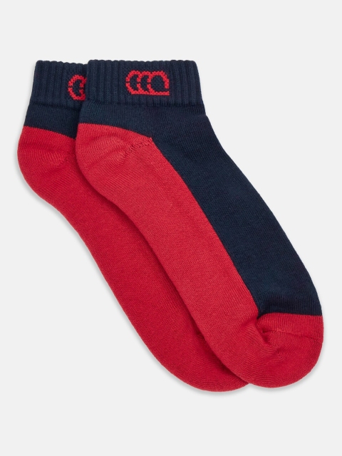 

Ajile by Pantaloons Men Red & Navy Blue Colourblocked Ankle-Length Socks