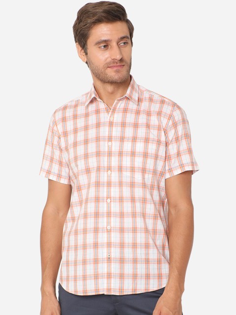 

Greenfibre Men Off-White & Red Checked Slim Fit Casual Shirt