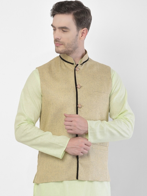 

SG LEMAN Men Beige & Black Nehru Jacket