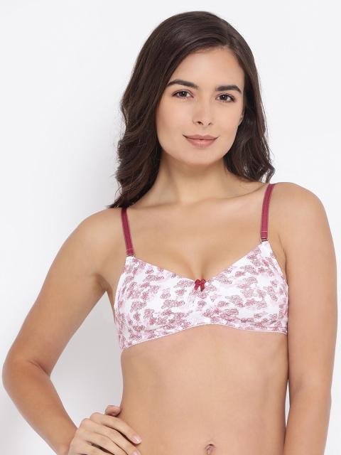 

Macrowoman W-Series Pink & White Floral Full Coverage Everyday Bra MW1151 BRA PINK FL-Pink