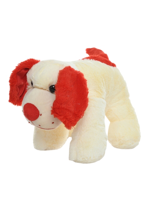 

DukieKooky Kids Cream-Coloured & Red Dog Soft Toy