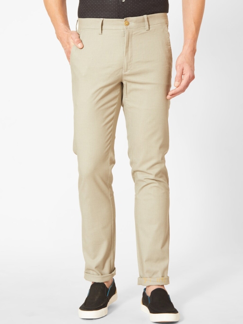 

J Hampstead Men Olive Green Slim Fit Regular Trousers