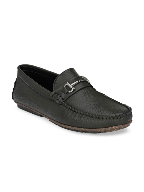 

Alberto Torresi Men Olive Textured Driving Shoes